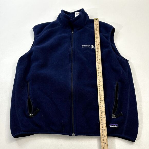 Patagonia Men's Synchilla Fleece Vest Navy Embroidered Logo, Size MEN'S XL - Picture 3 of 5